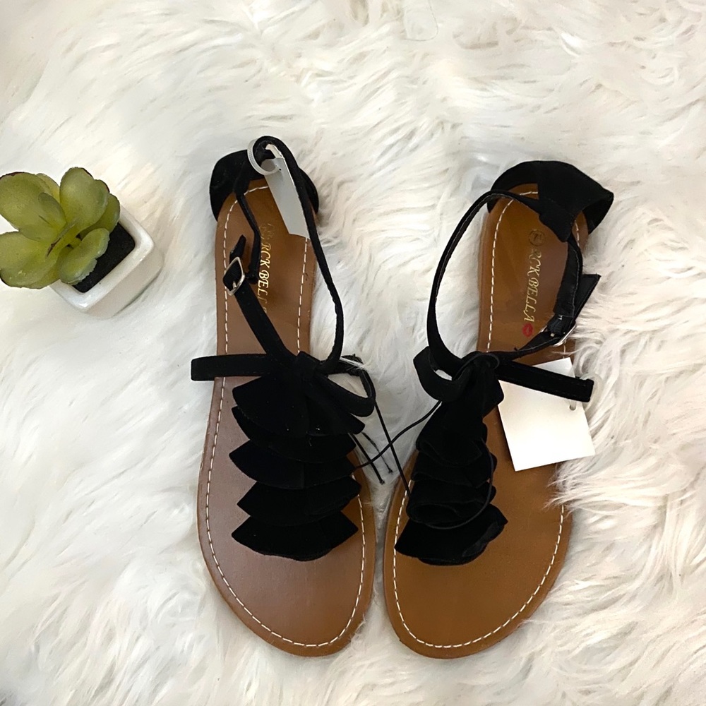 NEW black strappy sandals mult sizes